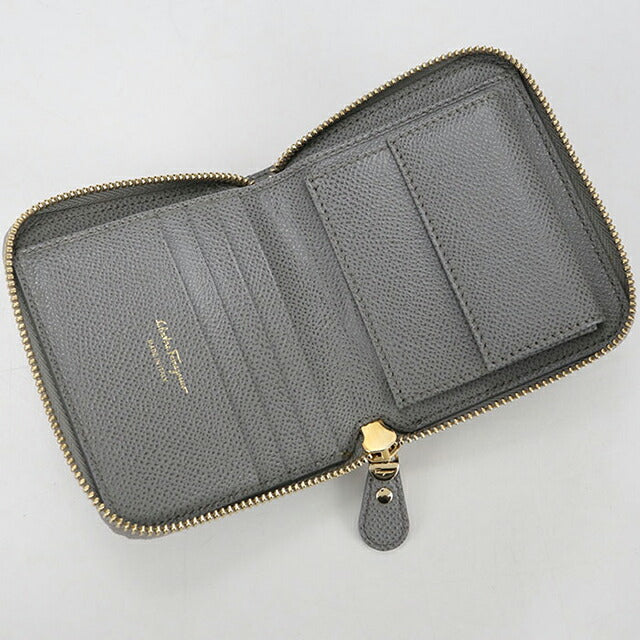 二手 Ferragamo 圆形拉链钱包 女士品牌 FERRAGAMO Vara 圆形拉链钱包 22 D156 灰色 USDFR110268011