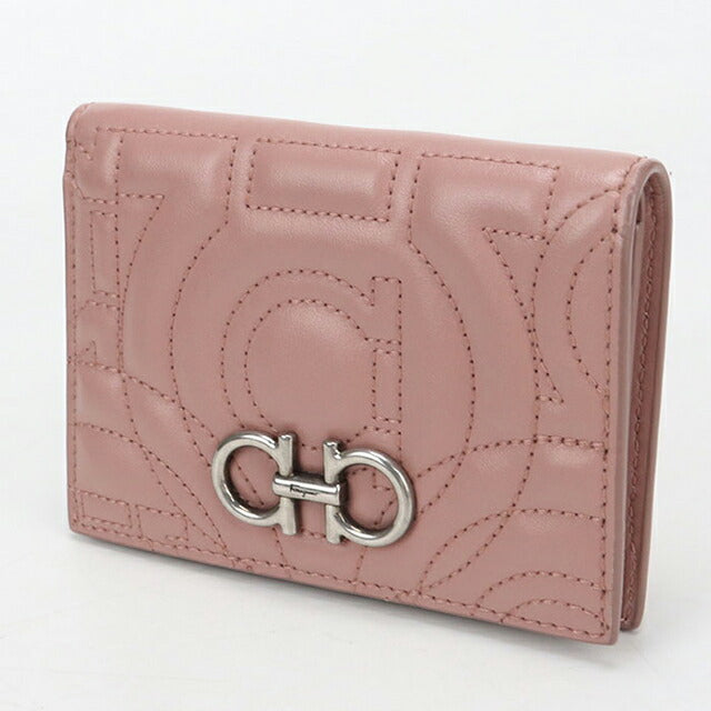 Used Ferragamo Bifold Wallet Bifold Wallet Ladies Brand FERRAGAMO Gancini 22 D665 Pink USDFR110451011