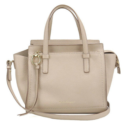 Used Ferragamo tote bag ladies brand FERRAGAMO Gancini 2WAY 21 F478 Beige USDFR110877011