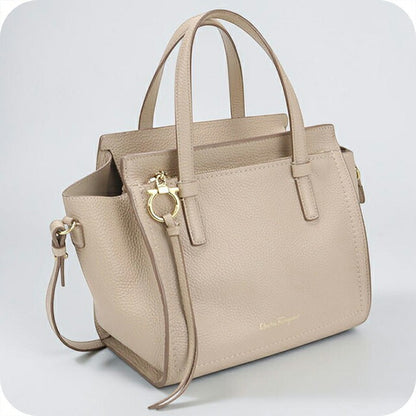 Used Ferragamo tote bag ladies brand FERRAGAMO Gancini 2WAY 21 F478 Beige USDFR110877011