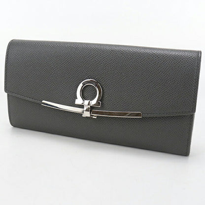 Used Ferragamo long wallet bifold ladies brand FERRAGAMO Gancini 22 D150 gray USDFR111938011