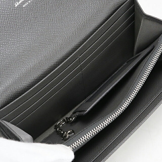 Used Ferragamo long wallet bifold ladies brand FERRAGAMO Gancini 22 D150 gray USDFR111938011