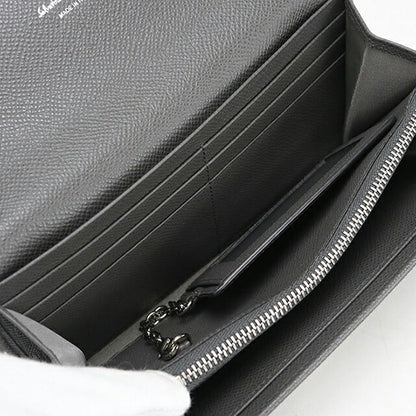 Used Ferragamo long wallet bifold ladies brand FERRAGAMO Gancini 22 D150 gray USDFR111938011