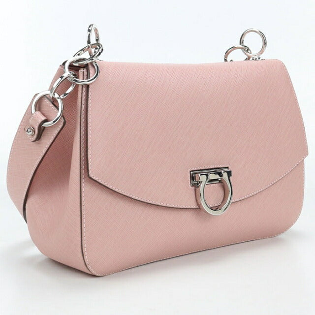 Used Ferragamo shoulder bag ladies brand FERRAGAMO Gancini chain 21 5320 pink USDFR112129011
