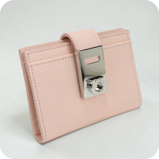 中古 フェラガモ カードケース レディース ブランド FERRAGAMO ガンチーニ 22 0552 ピンク USDFR112277011