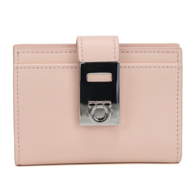 中古 フェラガモ カードケース レディース ブランド FERRAGAMO ガンチーニ 22 0552 ピンク USDFR112277011