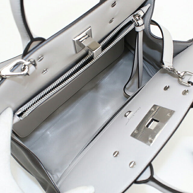 中古 フェラガモ ハンドバッグ レディース ブランド FERRAGAMO ガンチーニ 2WAY 21 H159 グレー USDFR112674011