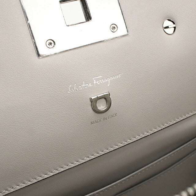 中古 フェラガモ ハンドバッグ レディース ブランド FERRAGAMO ガンチーニ 2WAY 21 H159 グレー USDFR112674011