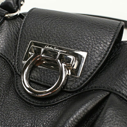 中古 フェラガモ ハンドバッグ レディース ブランド FERRAGAMO ガンチーニ 21 6317 ブラック USDFR112866011