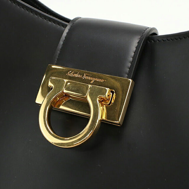 中古 フェラガモ ショルダーバッグ レディース ブランド FERRAGAMO ガンチーニ ワンショルダー 21 0926 ブラック USDFR112890011