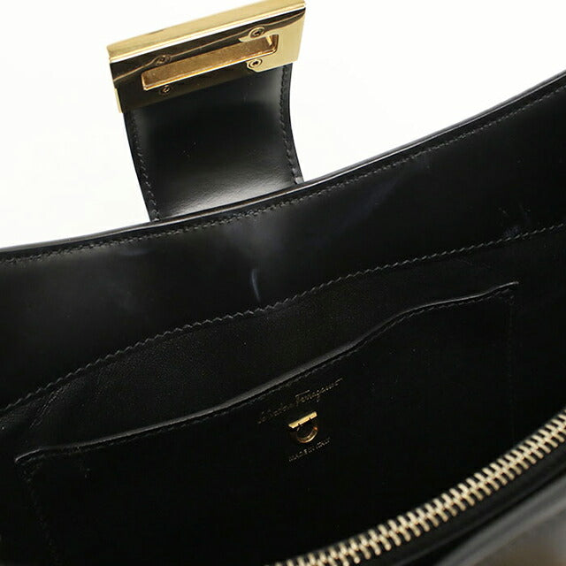 中古 フェラガモ ショルダーバッグ レディース ブランド FERRAGAMO ガンチーニ ワンショルダー 21 0926 ブラック USDFR112890011
