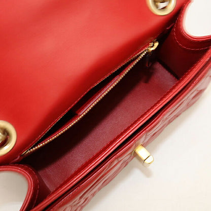 中古 フェラガモ ショルダーバッグ レディース ブランド FERRAGAMO ガンチーニ チェーンショルダーバッグ 21 H153 レッド USDFR112911011