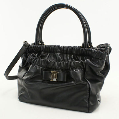 中古 フェラガモ ハンドバッグ レディース ブランド FERRAGAMO ヴェラリボン 2WAY 21 C793 ブラック USDFR113125011