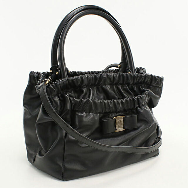 中古 フェラガモ ハンドバッグ レディース ブランド FERRAGAMO ヴェラリボン 2WAY 21 C793 ブラック USDFR113125011