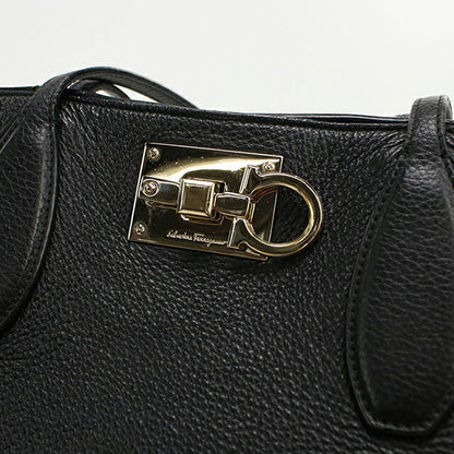 中古 フェラガモ トートバッグ レディース ブランド FERRAGAMO ガンチーニ 21 H655 ブラック USDFR113126011