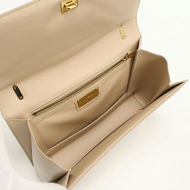 中古 フェラガモ ショルダーバッグ レディース ブランド FERRAGAMO ヴァラリボン チェーン 21 G462 ベージュ USDFR113191011
