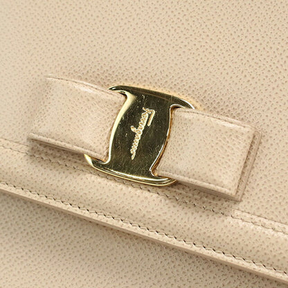 中古 フェラガモ ショルダーバッグ レディース ブランド FERRAGAMO ヴァラリボン チェーン 21 G462 ベージュ USDFR113191011