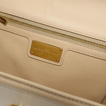 中古 フェラガモ ショルダーバッグ レディース ブランド FERRAGAMO ヴァラリボン チェーン 21 G462 ベージュ USDFR113191011