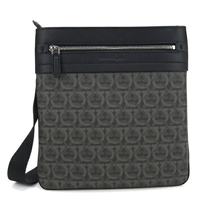 中古 フェラガモ ショルダーバッグ メンズ ブランド FERRAGAMO 24 A225 ブラック USDFR114088011