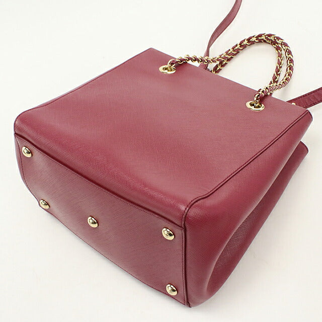 中古 フェラガモ トートバッグ レディース ブランド FERRAGAMO ヴァラリボン 2WAY チェーン 21 E998 ワインレッド USDFR114099011