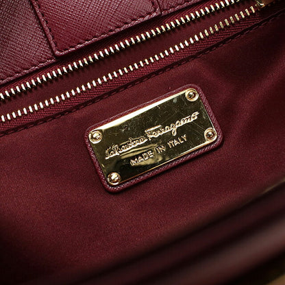 中古 フェラガモ トートバッグ レディース ブランド FERRAGAMO ヴァラリボン 2WAY チェーン 21 E998 ワインレッド USDFR114099011