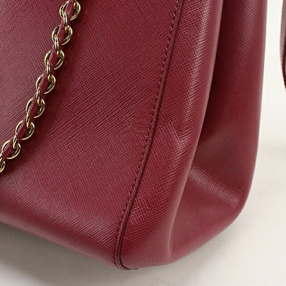 中古 フェラガモ トートバッグ レディース ブランド FERRAGAMO ヴァラリボン 2WAY チェーン 21 E998 ワインレッド USDFR114099011