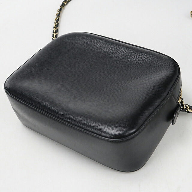 中古 フェラガモ ショルダーバッグ レディース ブランド FERRAGAMO ヴァラリボン チェーン 21 F568 ブラック USDFR114222011
