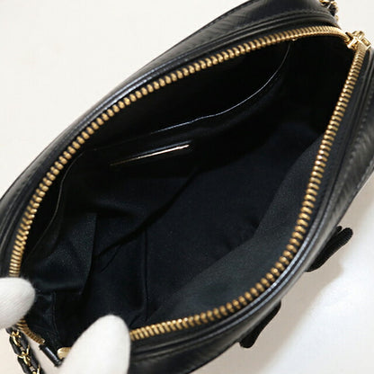 中古 フェラガモ ショルダーバッグ レディース ブランド FERRAGAMO ヴァラリボン チェーン 21 F568 ブラック USDFR114222011