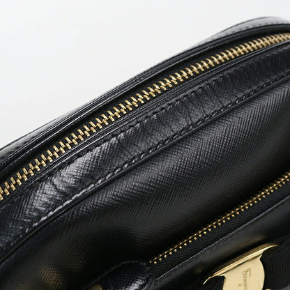中古 フェラガモ ショルダーバッグ レディース ブランド FERRAGAMO ヴァラリボン チェーン 21 F568 ブラック USDFR114222011