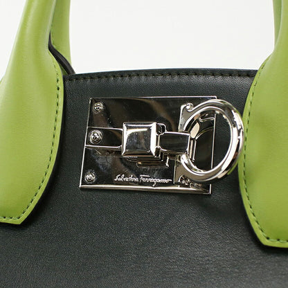 中古 フェラガモ トートバッグ レディース ブランド FERRAGAMO ガンチーニ 2WAY 21 H159 グリーン USDFR114252011