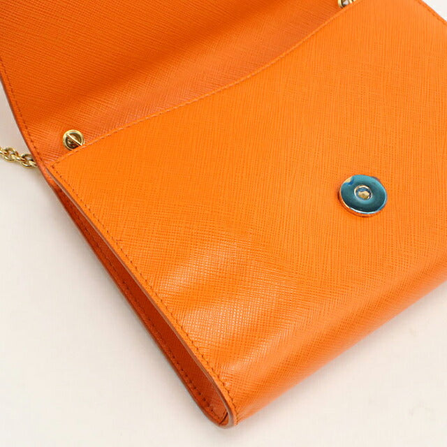 中古 フェラガモ ショルダーバッグ レディース ブランド FERRAGAMO ヴァラリボン チェーン 22 B558 オレンジ USDFR114617011