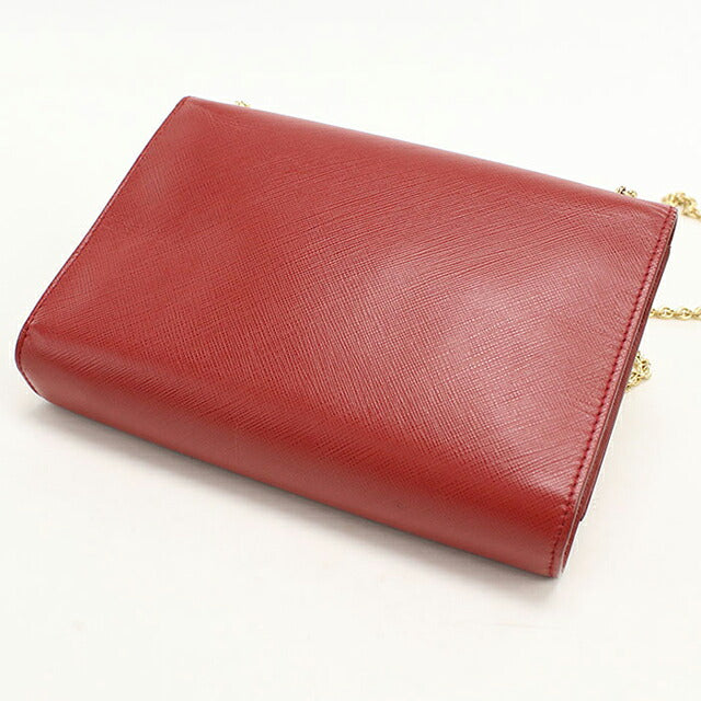 中古 フェラガモ ショルダーバッグ レディース ブランド FERRAGAMO ヴァラリボン チェーン 22 B558 レッド USDFR114618011