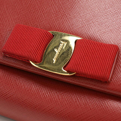中古 フェラガモ ショルダーバッグ レディース ブランド FERRAGAMO ヴァラリボン チェーン 22 B558 レッド USDFR114618011
