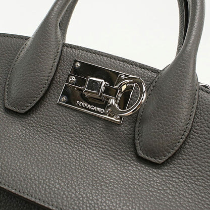 中古 フェラガモ トートバッグ レディース ブランド FERRAGAMO ガンチーニ 2WAY 21 4493 グレー USDFR114682011