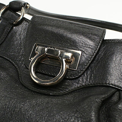 中古 フェラガモ ハンドバッグ レディース ブランド FERRAGAMO ガンチーニ レザー 21 5370 ブラック USDFR114935011