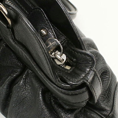 中古 フェラガモ ハンドバッグ レディース ブランド FERRAGAMO ガンチーニ レザー 21 5370 ブラック USDFR114935011