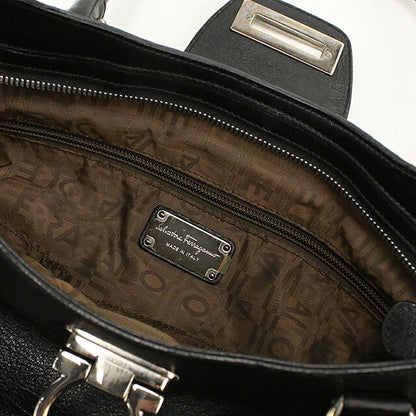 中古 フェラガモ ハンドバッグ レディース ブランド FERRAGAMO ガンチーニ レザー 21 5370 ブラック USDFR114935011