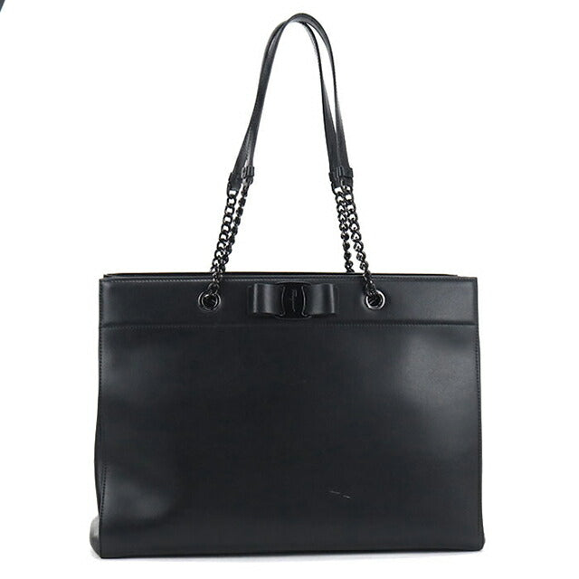 中古 フェラガモ トートバッグ レディース ブランド FERRAGAMO ヴァラリボン 21 H500 ブラック USDFR114978011
