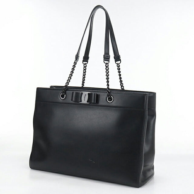 中古 フェラガモ トートバッグ レディース ブランド FERRAGAMO ヴァラリボン 21 H500 ブラック USDFR114978011