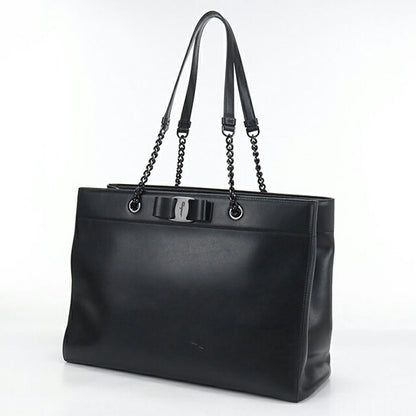 中古 フェラガモ トートバッグ レディース ブランド FERRAGAMO ヴァラリボン 21 H500 ブラック USDFR114978011