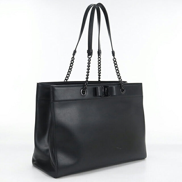 中古 フェラガモ トートバッグ レディース ブランド FERRAGAMO ヴァラリボン 21 H500 ブラック USDFR114978011