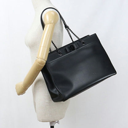 中古 フェラガモ トートバッグ レディース ブランド FERRAGAMO ヴァラリボン 21 H500 ブラック USDFR114978011