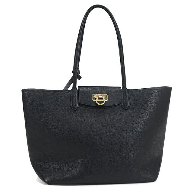 中古 フェラガモ トートバッグ レディース ブランド FERRAGAMO ガンチーニ 21 1376 ブラック USDFR115073011