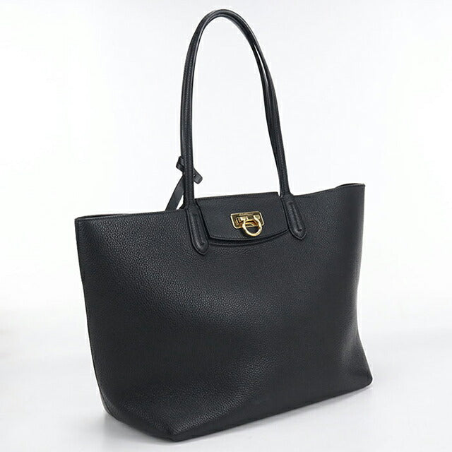 中古 フェラガモ トートバッグ レディース ブランド FERRAGAMO ガンチーニ 21 1376 ブラック USDFR115073011