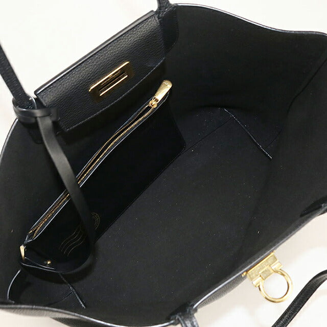 中古 フェラガモ トートバッグ レディース ブランド FERRAGAMO ガンチーニ 21 1376 ブラック USDFR115073011