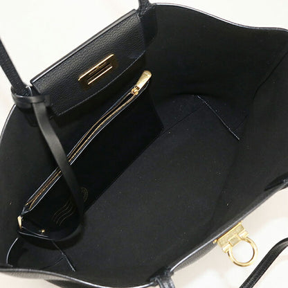 中古 フェラガモ トートバッグ レディース ブランド FERRAGAMO ガンチーニ 21 1376 ブラック USDFR115073011