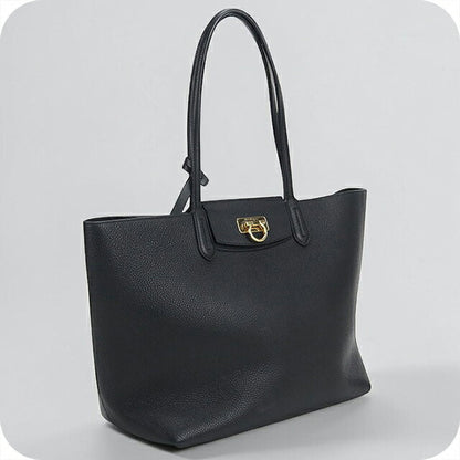 中古 フェラガモ トートバッグ レディース ブランド FERRAGAMO ガンチーニ 21 1376 ブラック USDFR115073011