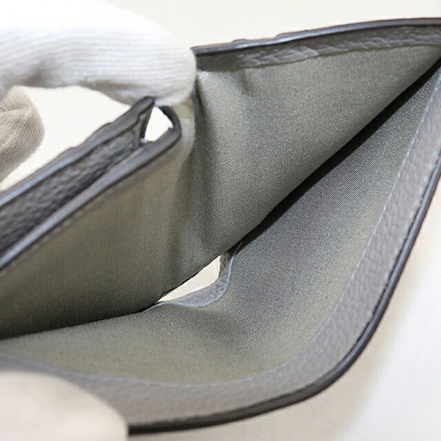 中古 フェラガモ 二つ折り財布 二折財布 コンパクト レディース ブランド FERRAGAMO ガンチーニ 22 D514 グレー USDFR116047011