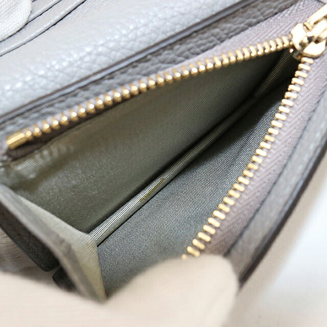 中古 フェラガモ 二つ折り財布 二折財布 コンパクト レディース ブランド FERRAGAMO ガンチーニ 22 D514 グレー USDFR116047011