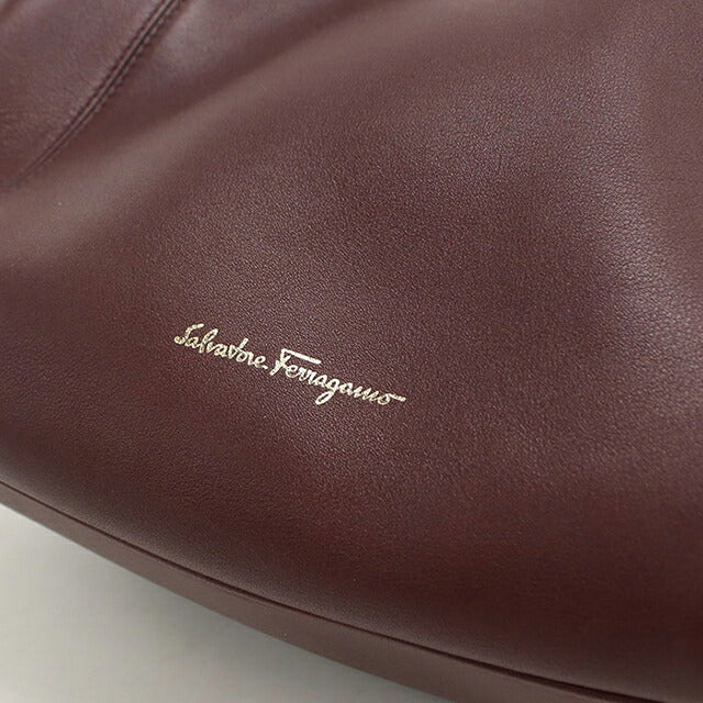 中古 フェラガモ ハンドバッグ レディース ブランド FERRAGAMO ガンチーニ 21 F077 ワインレッド USDFR116656011